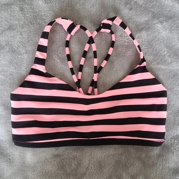 Lululemon Pink and Black Stripped Sports Bra Size 2/Au 6 - Picture 5 of 5